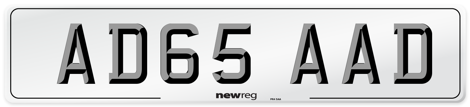 AD65 AAD Number Plate from New Reg